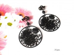 Náušnice fialové s černou (96/18)