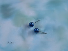 Náušnice fialové s černou (96/18)