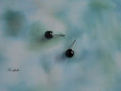 Náušnice fialové s černou (96/18)