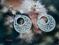 Náušnice fialové s černou (96/18)