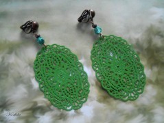 Náušnice fialové s černou (96/18)