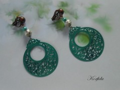 Náušnice fialové s černou (96/18)