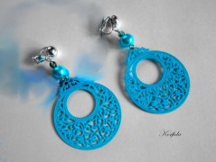 Náušnice fialové s černou (96/18)