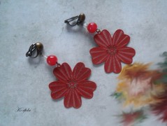 Náušnice fialové s černou (96/18)