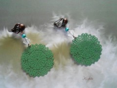 Náušnice fialové s černou (96/18)