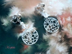 Náušnice fialové s černou (96/18)