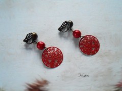 Náušnice fialové s černou (96/18)