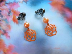 Náušnice fialové s černou (96/18)