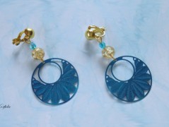 Náušnice fialové s černou (96/18)