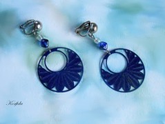 Náušnice fialové s černou (96/18)