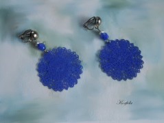 Náušnice fialové s černou (96/18)