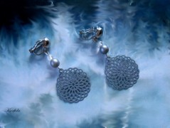 Náušnice fialové s černou (96/18)