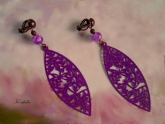 Náušnice fialové s černou (96/18)