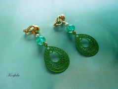 Náušnice fialové s černou (96/18)