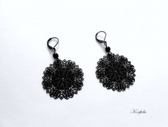 Náušnice fialové s černou (96/18)