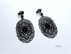 Náušnice fialové s černou (96/18)