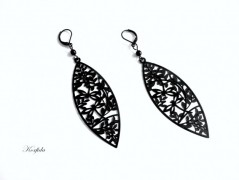 Náušnice fialové s černou (96/18)