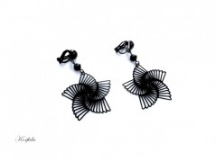 Náušnice fialové s černou (96/18)