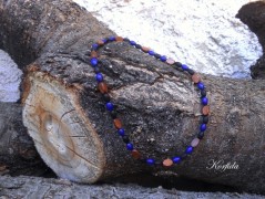 Náušnice fialové s černou (96/18)