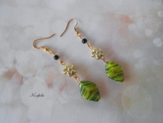 Náušnice fialové s černou (96/18)