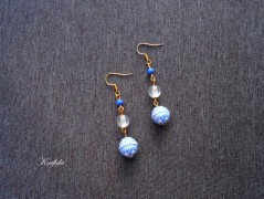 Náušnice fialové s černou (96/18)