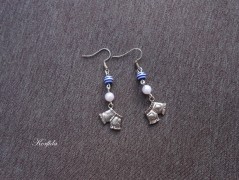 Náušnice fialové s černou (96/18)