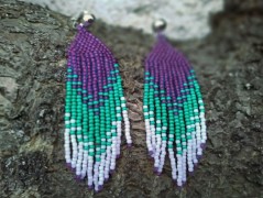 Náušnice fialové s černou (96/18)