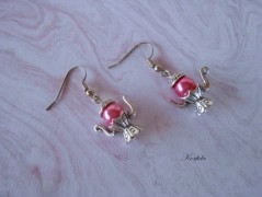 Náušnice fialové s černou (96/18)