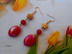 Náušnice fialové s černou (96/18)