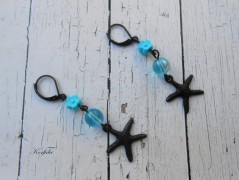 Náušnice fialové s černou (96/18)