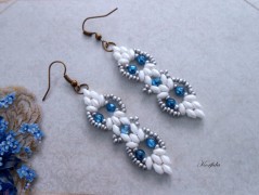 Náušnice fialové s černou (96/18)