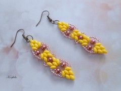 Náušnice fialové s černou (96/18)