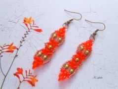 Náušnice fialové s černou (96/18)