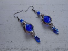 Náušnice fialové s černou (96/18)