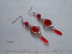 Náušnice fialové s černou (96/18)