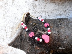 Náušnice fialové s černou (96/18)