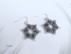 Náušnice fialové s černou (96/18)