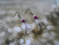 Náušnice fialové s černou (96/18)