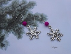 Náušnice fialové s černou (96/18)