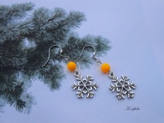 Náušnice fialové s černou (96/18)