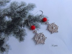 Náušnice fialové s černou (96/18)