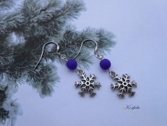 Náušnice fialové s černou (96/18)