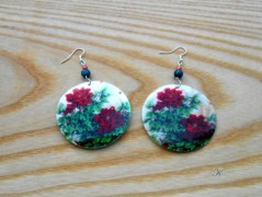 Náušnice fialové s černou (96/18)