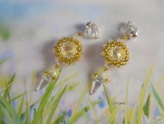 Náušnice fialové s černou (96/18)