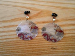 Náušnice fialové s černou (96/18)