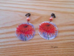 Náušnice fialové s černou (96/18)