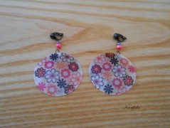 Náušnice fialové s černou (96/18)