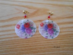 Náušnice fialové s černou (96/18)