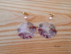 Náušnice fialové s černou (96/18)