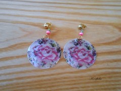 Náušnice fialové s černou (96/18)